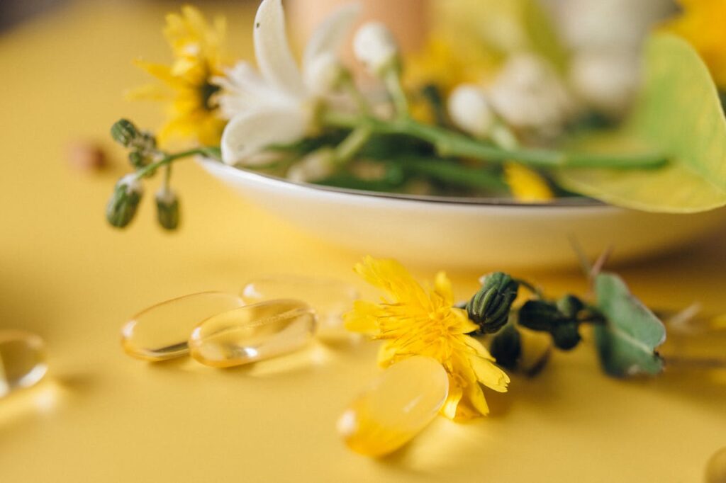 Yellow and White Flowers on White Ceramic Bowl